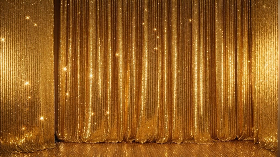 Stunning Gold Sequin Backdrop for Photo Booths: Glam Up Your Party Moments - Photobooth Décor