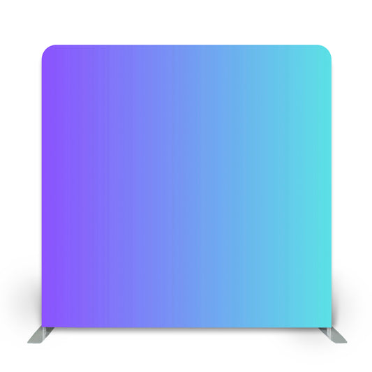 Lavender and teal gradient backdrop by Photobooth Décor for events and photo booths.