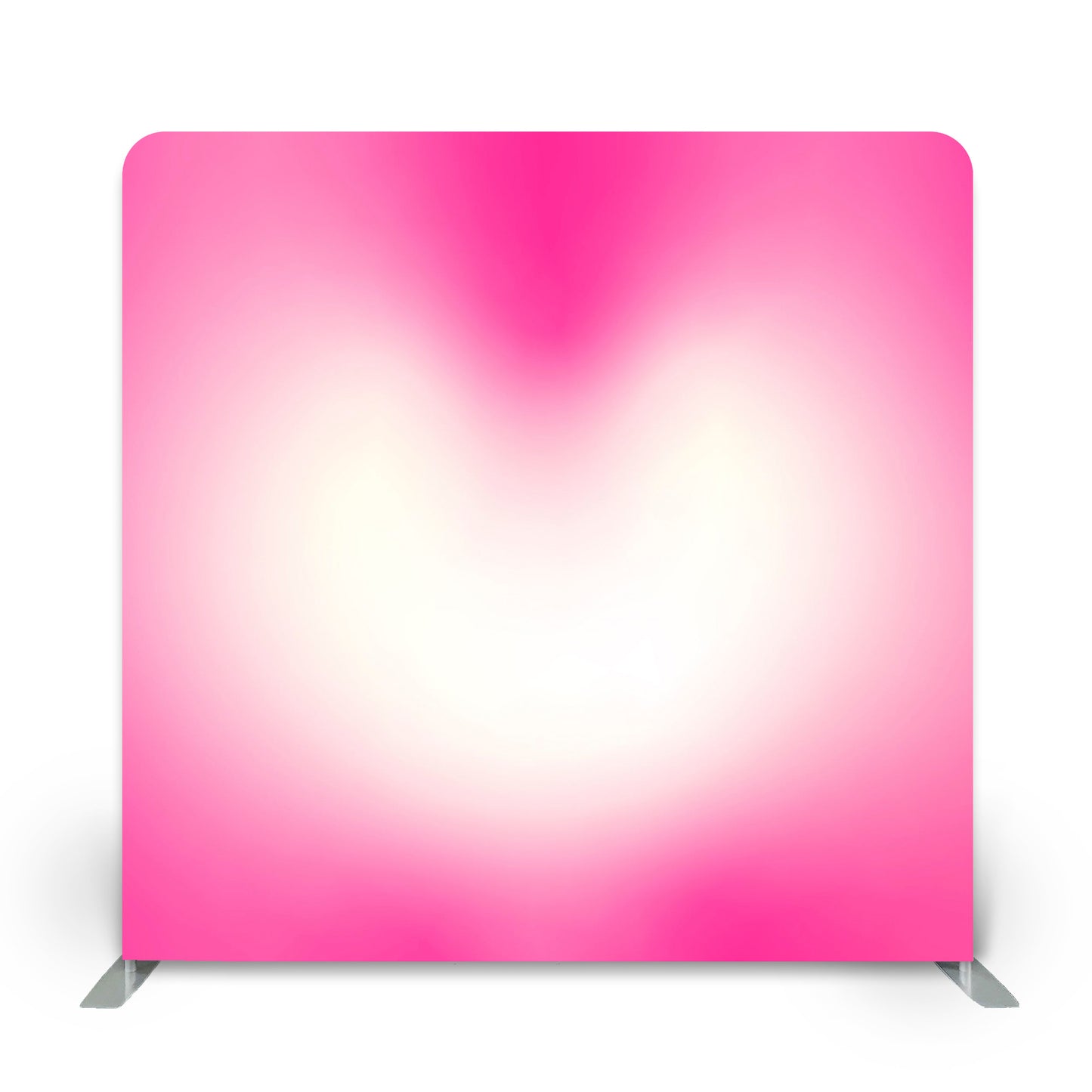 Gradient backdrop in pink hues, designed by Photobooth Décor for events and photo opportunities.