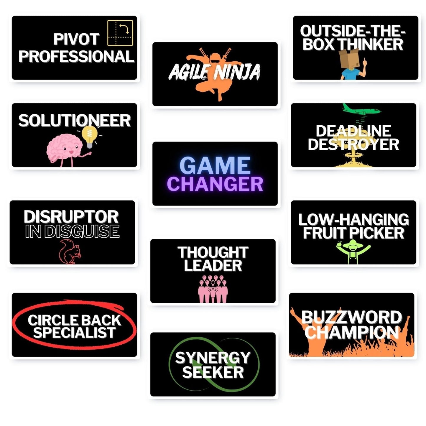 Corporate Photo Booth Props: Office Buzz Words Collection - Photobooth Décor