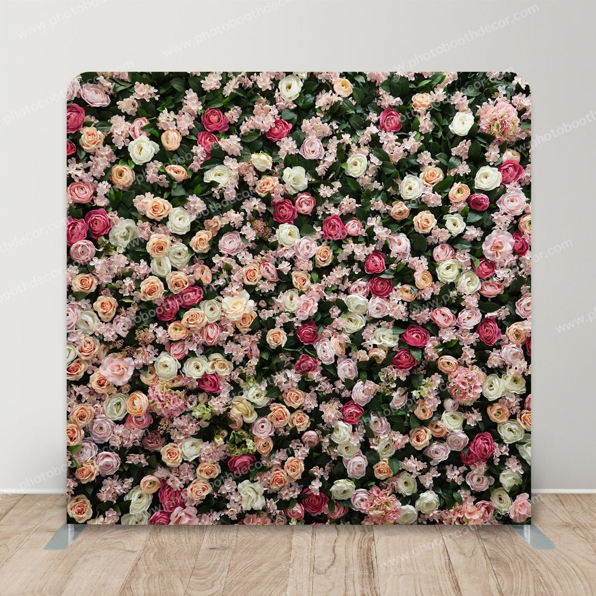 Flower Wall Pink Roses - photoboothdecor