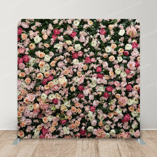 Flower Wall Pink Roses - photoboothdecor