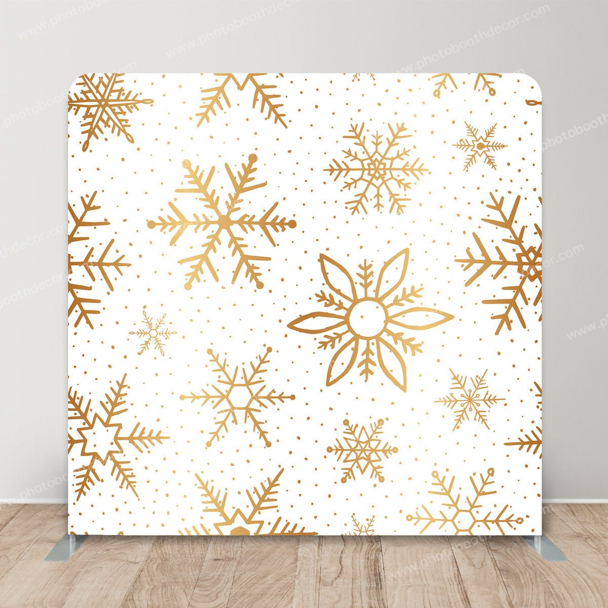 Modern Christmas Gold Flakes - White - photoboothdecor