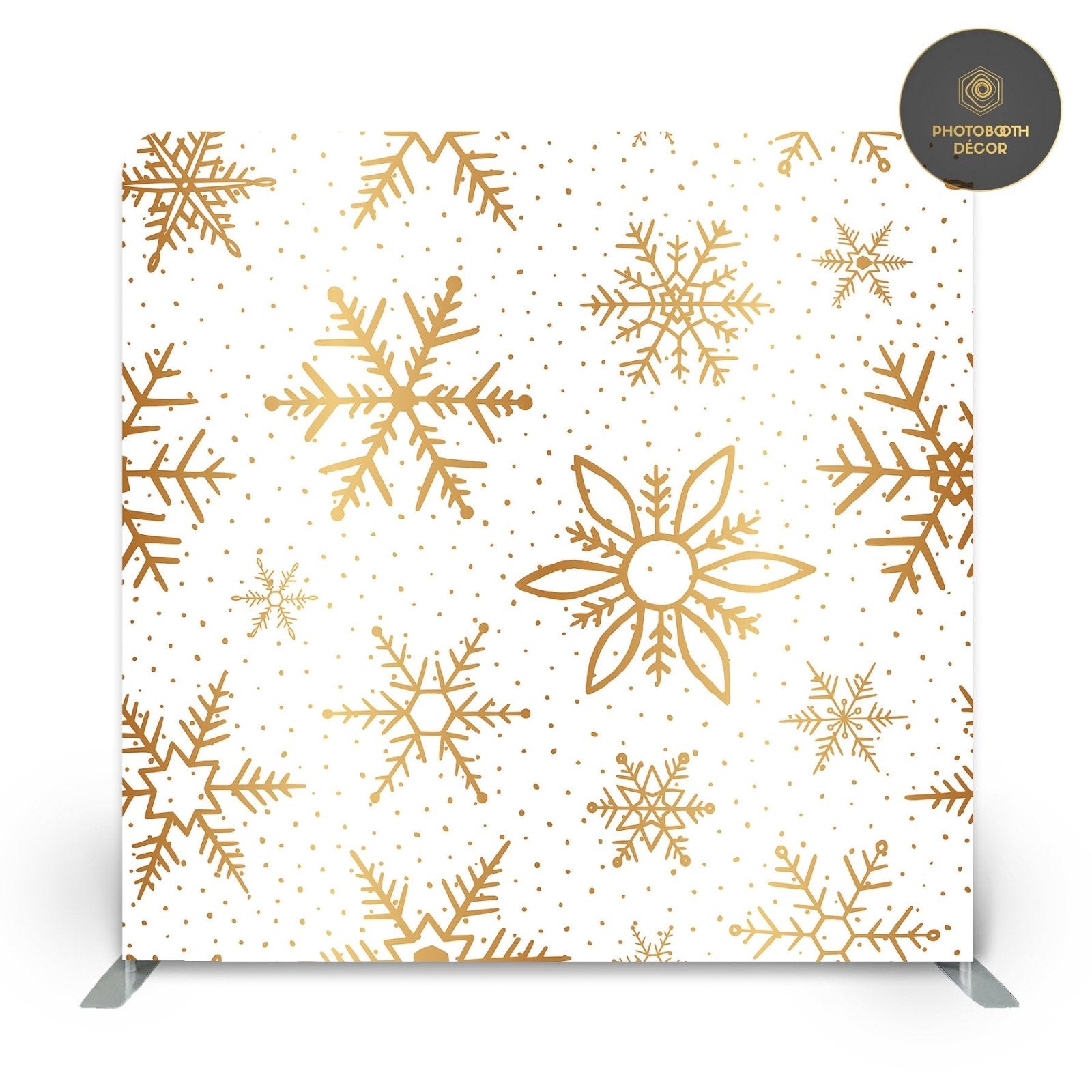 Modern Christmas Gold Flakes - White - Photobooth Décor