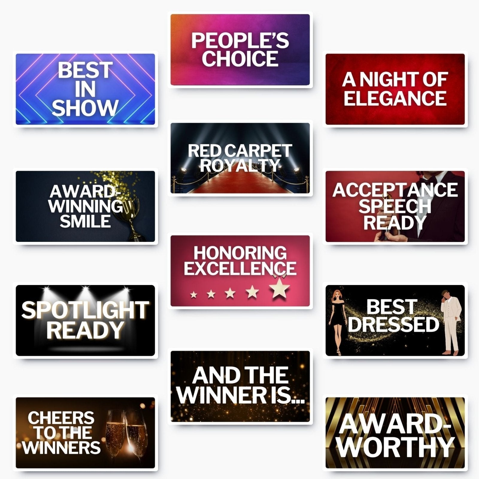 Photobooth Props: Red Carpet Gala Awards Ensemble - Photobooth Décor