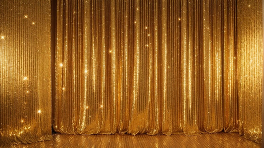 Stunning Gold Sequin Backdrop for Photo Booths: Glam Up Your Party Moments - Photobooth Décor