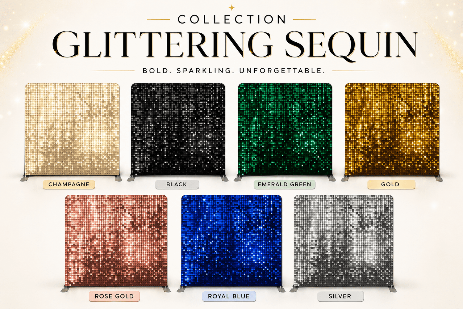 Glittering Sequin - Premium Photo Booth Backdrop - Photobooth Décor